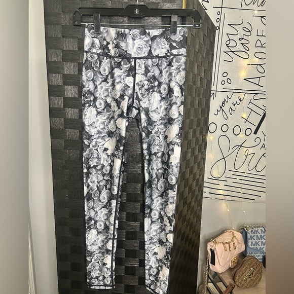Terez Pants - Terez Black and Gray Floral Leggings
